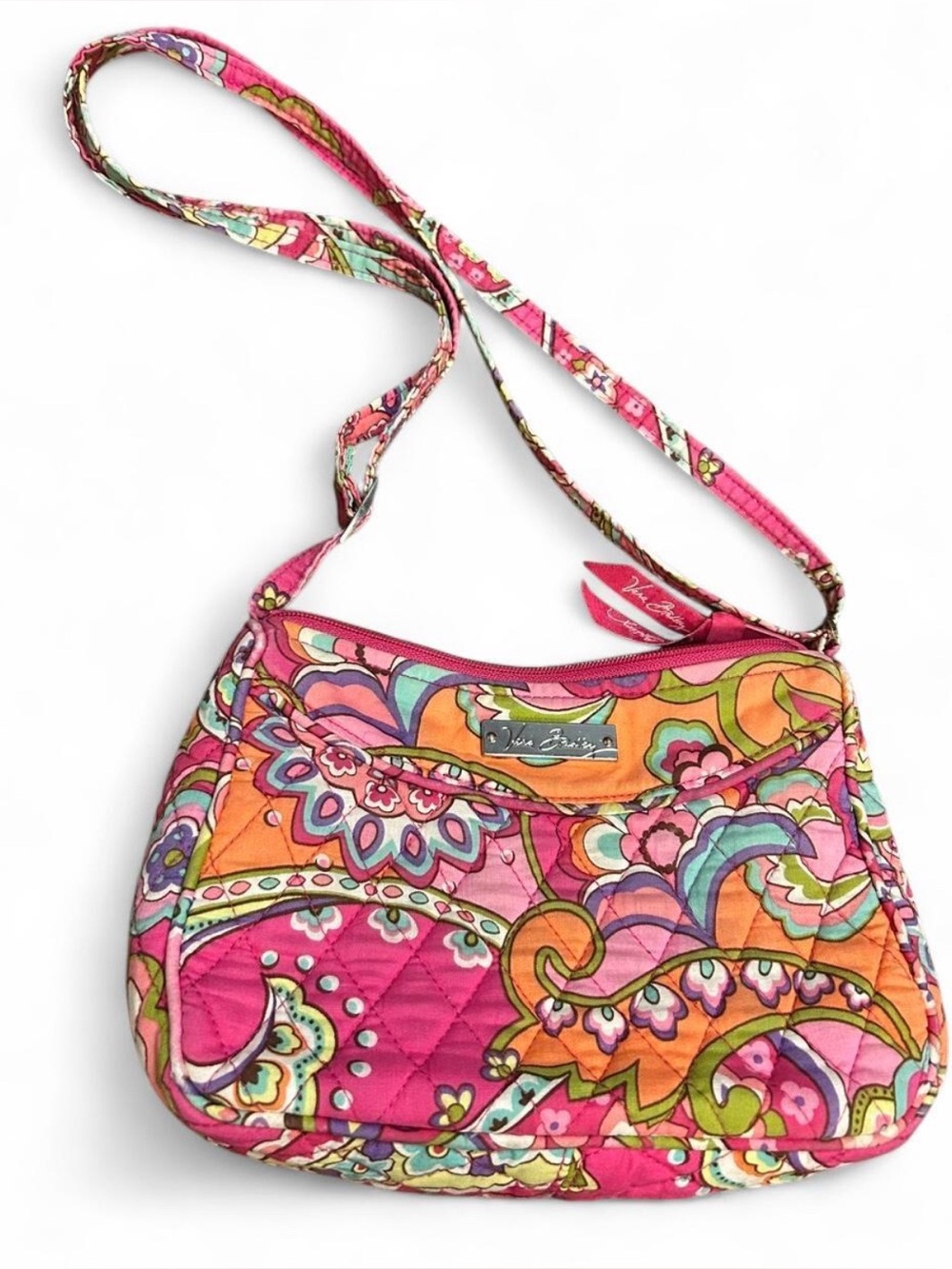 Pink Swirls Vera Bradley Purse Frannie Crossbody retired pattern quilted cotton